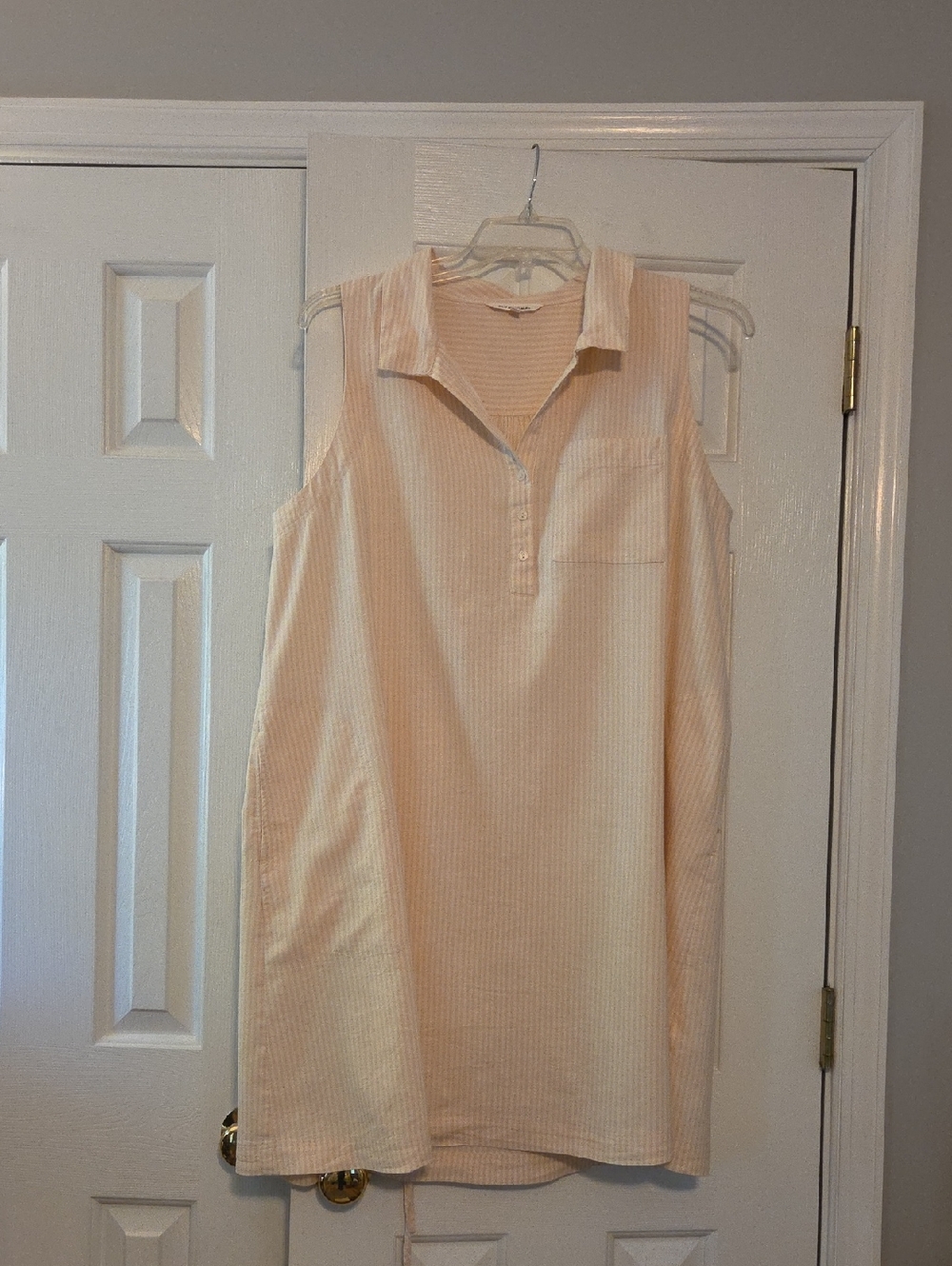 Soma Striped Sleeveless Summer Beach Dress in Pale Yellow and White
